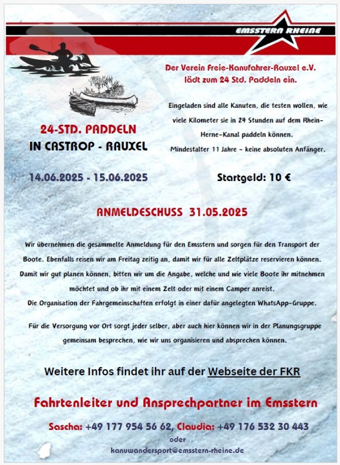 24-Std. Paddeln in Castrop-Rauxel